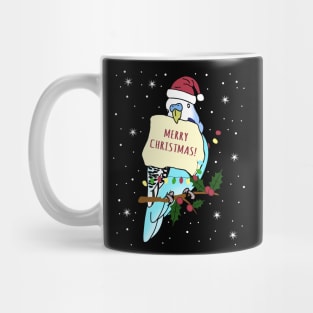 Merry Christmas! Blue budgie Mug